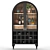 Elegant Fern Bar Cabinet: Wood, Glass, Marble 3D model small image 1