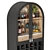 Elegant Fern Bar Cabinet: Wood, Glass, Marble 3D model small image 3