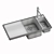 AXIA III 6 S-BLANCO: Stylish and Durable Sink 3D model small image 2