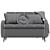 Modern Flared Arm Sofa v2 3D model small image 4