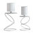 Sleek Metal Candle Holders 3D model small image 2