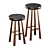 Sleek Metal and Wood Bar Stools 3D model small image 4