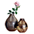 Elegant Bringham Vases with Rose 3D model small image 1