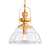 Antique Brass & Clear Glass Pendant Light 3D model small image 1