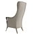 Luxury Giorgetti Progetti High-back Leather Armchair 3D model small image 3