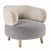 Luxurious Grey & Beige Luisa Armchair 3D model small image 1