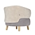 Luxurious Grey & Beige Luisa Armchair 3D model small image 3