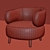 Luxurious Grey & Beige Luisa Armchair 3D model small image 6