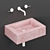 Compact Pink Bathroom Sink 3D model small image 2