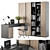 Sleek Home Office Set: Wardrobe & Table 3D model small image 1