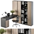 Sleek Home Office Set: Wardrobe & Table 3D model small image 2