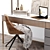 Modern Stylish Writing Desk with Chair and Decor 3D model small image 9