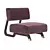 Contemporary Lewis Mezzo Armchair 3D model small image 1