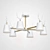 Scandinavian Eco-Style Chandelier with Wooden Frame and Deer Horn Accents 3D model small image 3