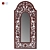 Elegant Carved Wood Mirror 3D model small image 1