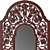 Elegant Carved Wood Mirror 3D model small image 2