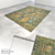 WAZIR Ethnic Green Wool Carpet 3D model small image 2