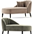 Monroe Jade Velvet Chaise Lounge: Sleek Elegance for Ultimate Comfort 3D model small image 1