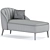 Monroe Jade Velvet Chaise Lounge: Sleek Elegance for Ultimate Comfort 3D model small image 4