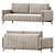 Geometric Stitch Velvet Sofa 3D model small image 1