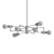 Sleek Sputnik 6-Light Linear Chandelier 3D model small image 2
