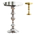 Sleek Aluminum Inart Table 3D model small image 1