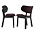 Elegant Gisele Chair and Cross Table 3D model small image 3