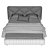 Velvet Gray Vesmar 160 Bed 3D model small image 3