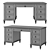 Vilton Desk with Drawers 3D model small image 2