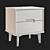 Modern Solid Wood Nightstand with 2 Drawers 3D model small image 1