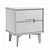 Modern Solid Wood Nightstand with 2 Drawers 3D model small image 3