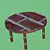 Modern Wooden Coffee Table 3D model small image 1