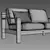 Gloster LOOP 2-Seater: Sleek and Stylish Sofa 3D model small image 4