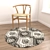 Round Rugs Set 378 3D model small image 2