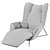 Sleek Seashell Chaise 3D model small image 7