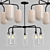 Elegant Glass Chandelier: Sculptural Collection 3D model small image 4