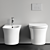 Duravit White Tulip Wall Hung WC & Bidet 3D model small image 3