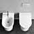 Duravit White Tulip Wall Hung WC & Bidet 3D model small image 4