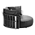Modern Scarlett Leather Armchair: Stylish & Wide 3D model small image 2