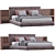 Modern Minotti Bed: Brasilia 3D model small image 3