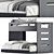 Versatile Twin Over Full Bunk Bed 3D model small image 1