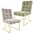 Glamour Velvet Goldfinger Dining Chair 3D model small image 4