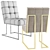 Glamour Velvet Goldfinger Dining Chair 3D model small image 5