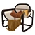 Minimal Rattan Lounge Chair 3D model small image 1