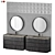 Sleek Black Wood Vanity 3D model small image 1