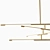 Golden Geometric LED Chandelier 3D model small image 2