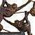 Playful Primate Sculpture: Climbing Monkeys 3D model small image 2