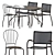 Outdoor Dining Set: VIHOLMEN Table & LACKO Chairs 3D model small image 1