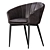 Sleek Charcoal Tub Chair 3D model small image 1
