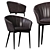 Sleek Charcoal Tub Chair 3D model small image 2